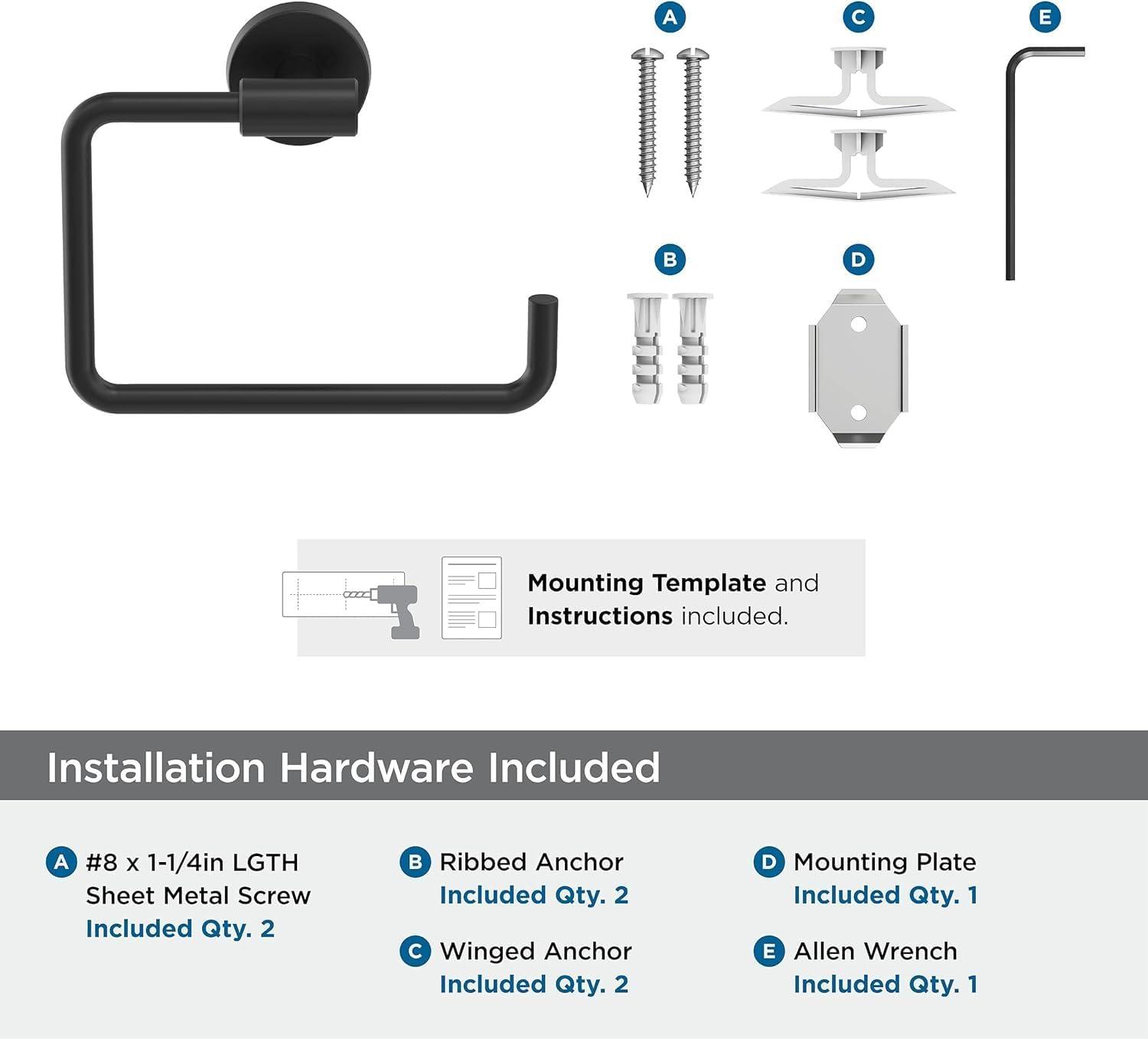 imageAmerock BH26541MB Matte Black Towel Bar 6716 in 164 mm Length Towel Holder Arrondi Hand Towel Holder for Bathroom Wall Small Kitchen Bath Accessories
