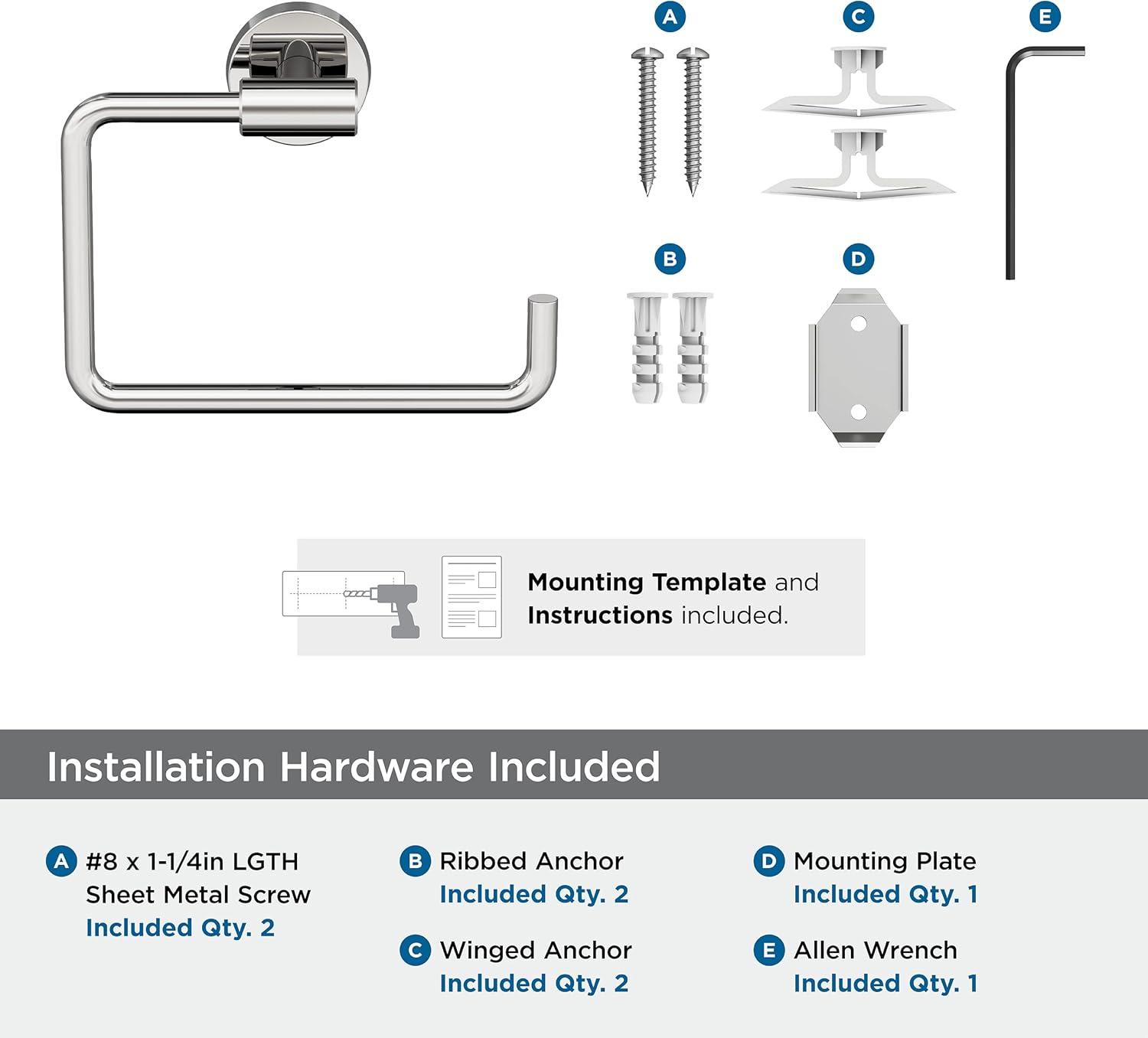 imageAmerock BH26541PSS Polished Stainless Steel Towel Bar 6716 in 164 mm Length Towel Holder Arrondi Hand Towel Holder for Bathroom Wall Small Kitchen Bath Accessories