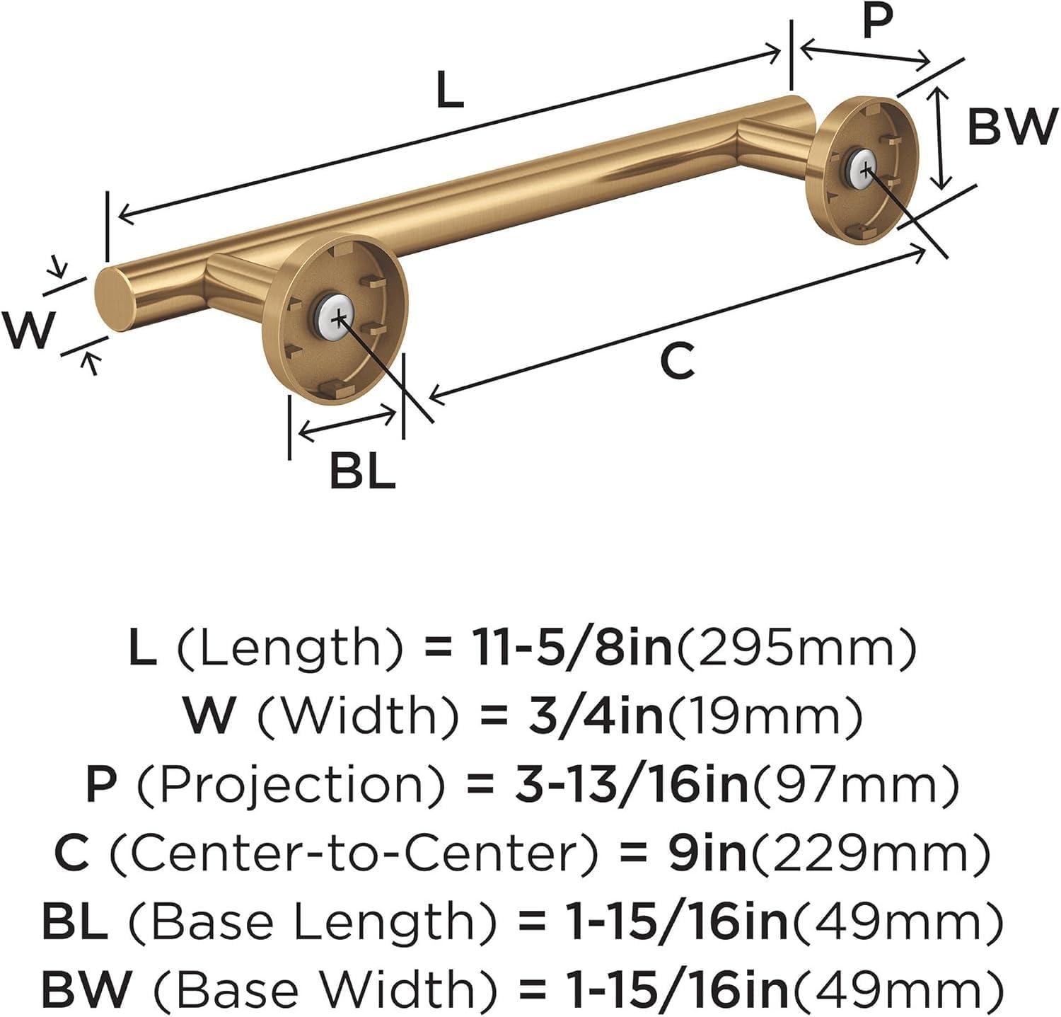 imageAmerock BH26546MB Matte Black Towel Bar 9 in 229 mm Towel Rack Arrondi Bathroom Towel Holder Bathroom Hardware Bath AccessoriesChampagne Bronze