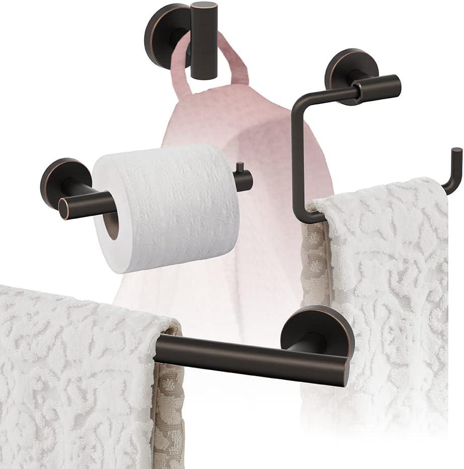 imageAmerock BH26546MB Matte Black Towel Bar 9 in 229 mm Towel Rack Arrondi Bathroom Towel Holder Bathroom Hardware Bath AccessoriesOil Rubbed Bronze