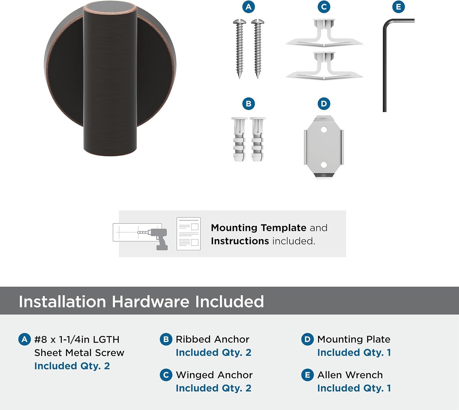 imageAmerock BH26546MB Matte Black Towel Bar 9 in 229 mm Towel Rack Arrondi Bathroom Towel Holder Bathroom Hardware Bath AccessoriesOil Rubbed Bronze