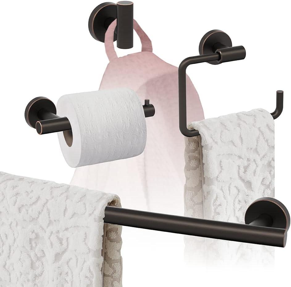 imageAmerock BH26546MB Matte Black Towel Bar 9 in 229 mm Towel Rack Arrondi Bathroom Towel Holder Bathroom Hardware Bath AccessoriesOil Rubbed Bronze