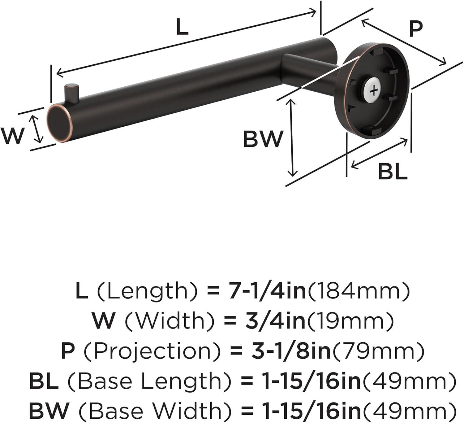 imageAmerock BH26546MB Matte Black Towel Bar 9 in 229 mm Towel Rack Arrondi Bathroom Towel Holder Bathroom Hardware Bath AccessoriesOil Rubbed Bronze