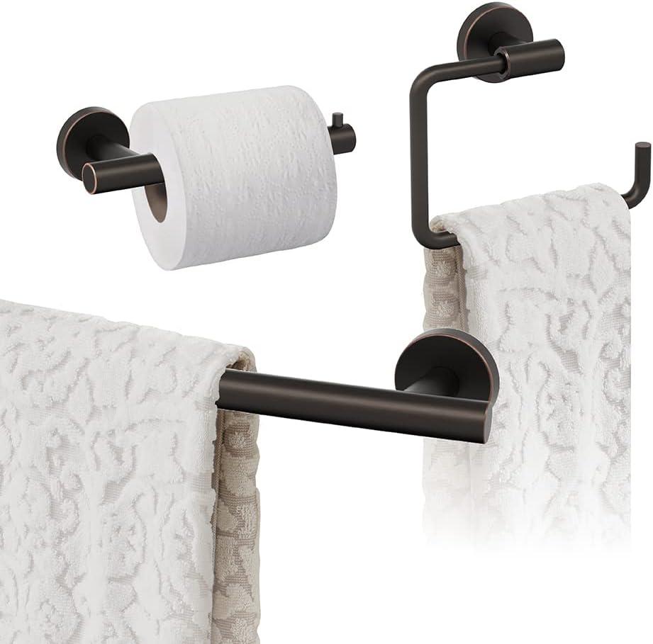 imageAmerock BH26546MB Matte Black Towel Bar 9 in 229 mm Towel Rack Arrondi Bathroom Towel Holder Bathroom Hardware Bath AccessoriesOil Rubbed Bronze