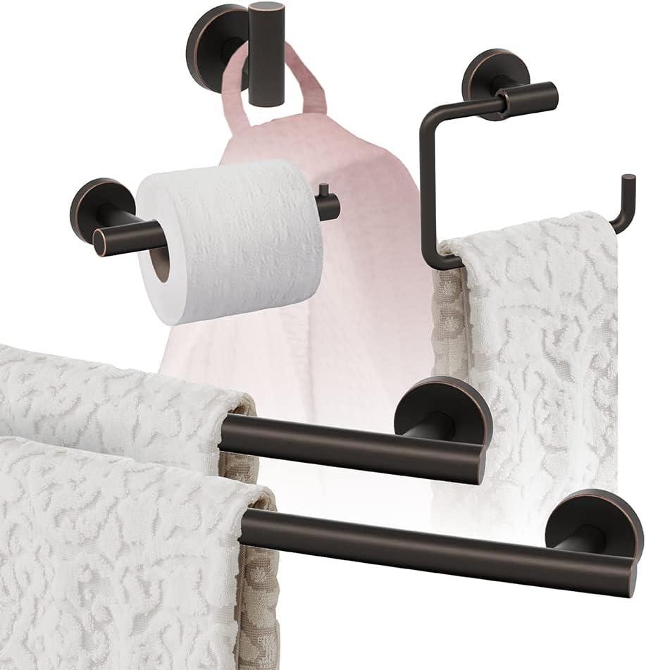 imageAmerock BH26546MB Matte Black Towel Bar 9 in 229 mm Towel Rack Arrondi Bathroom Towel Holder Bathroom Hardware Bath AccessoriesOil Rubbed Bronze