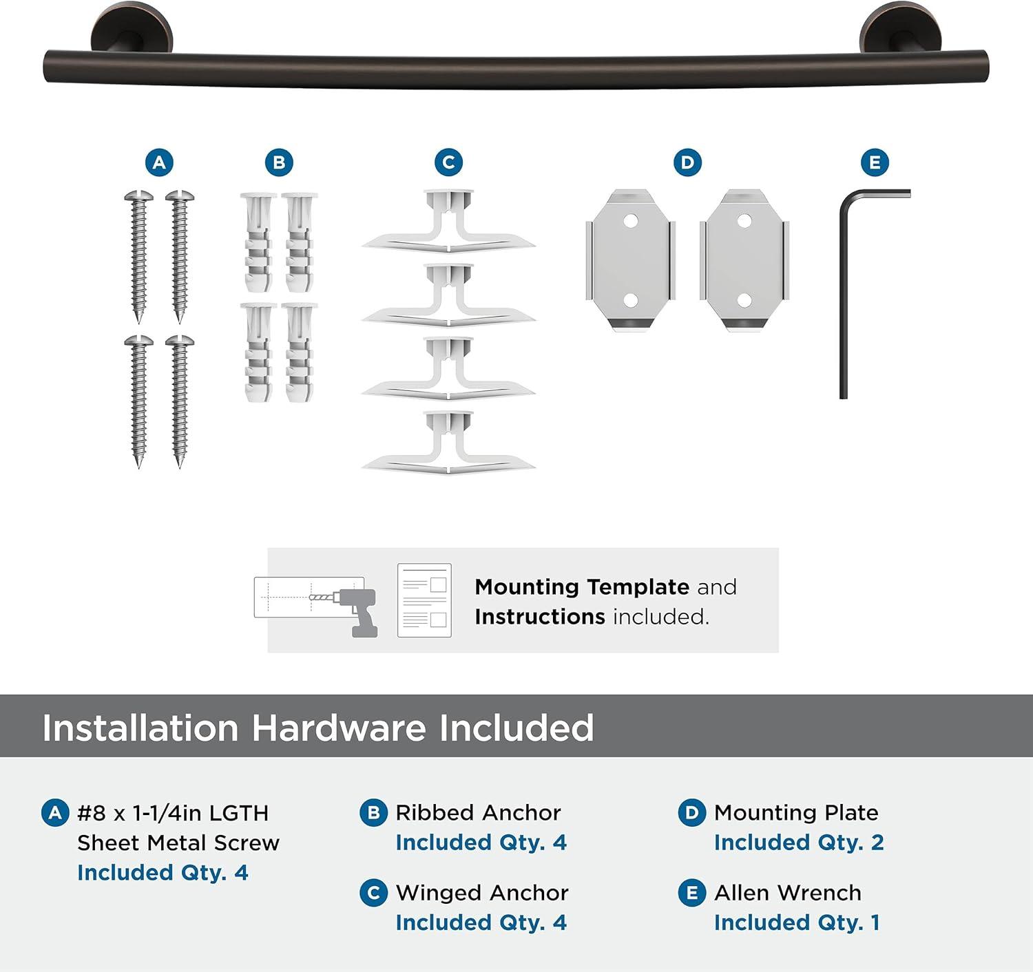imageAmerock BH26546MB Matte Black Towel Bar 9 in 229 mm Towel Rack Arrondi Bathroom Towel Holder Bathroom Hardware Bath AccessoriesOil Rubbed Bronze