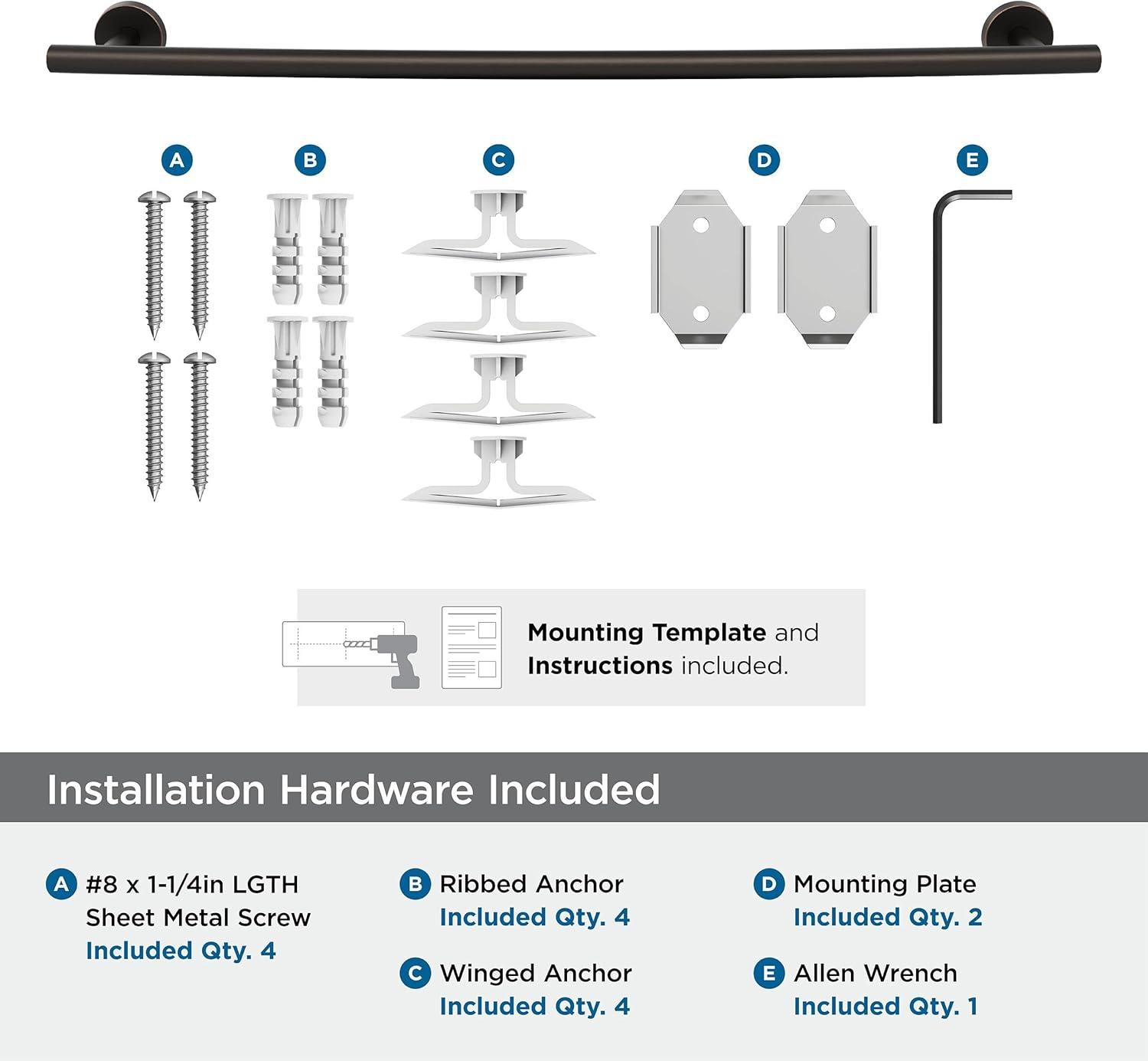 imageAmerock BH26546MB Matte Black Towel Bar 9 in 229 mm Towel Rack Arrondi Bathroom Towel Holder Bathroom Hardware Bath AccessoriesOil Rubbed Bronze