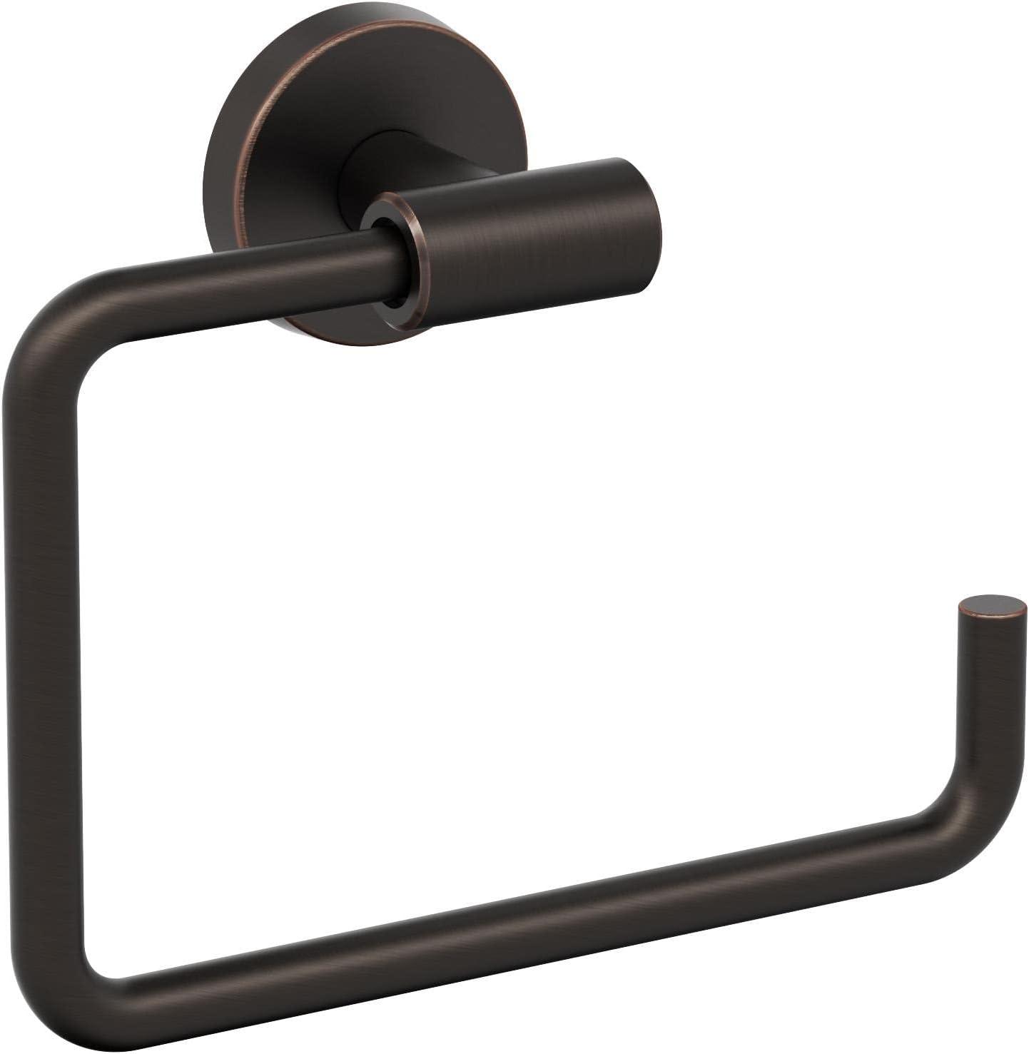 imageAmerock BH26546MB Matte Black Towel Bar 9 in 229 mm Towel Rack Arrondi Bathroom Towel Holder Bathroom Hardware Bath AccessoriesOil Rubbed Bronze