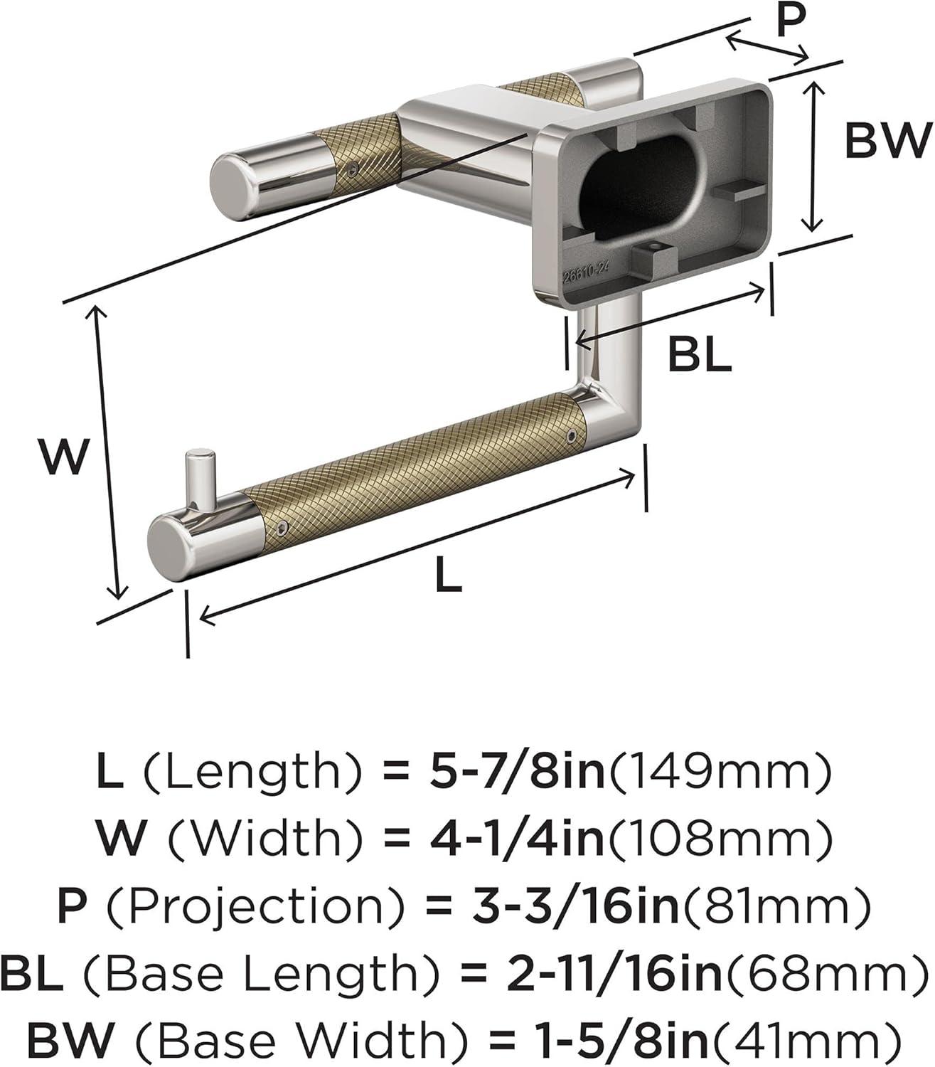 imageAmerock BH26615PNSS Polished NickelStainless Steel Towel Bar 24 in 610 mm Towel Rack Esquire Bathroom Towel Holder Bathroom Hardware Bath AccessoriesPolished NickelGolden Champagne