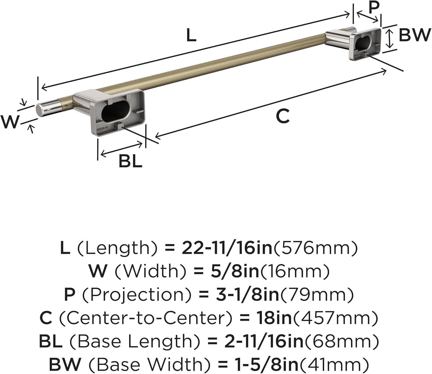 imageAmerock BH26615PNSS Polished NickelStainless Steel Towel Bar 24 in 610 mm Towel Rack Esquire Bathroom Towel Holder Bathroom Hardware Bath AccessoriesPolished NickelGolden Champagne