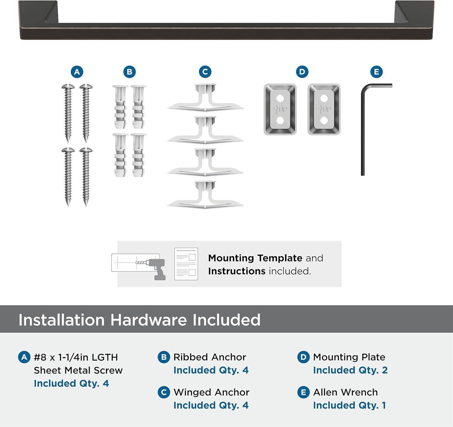 imageAmerock BH36003CZ Champagne Bronze Towel Bar 18 in 457 mm Towel Rack Blackrock Bathroom Towel Holder Bathroom Hardware Bath AccessoriesOil Rubbed Bronze