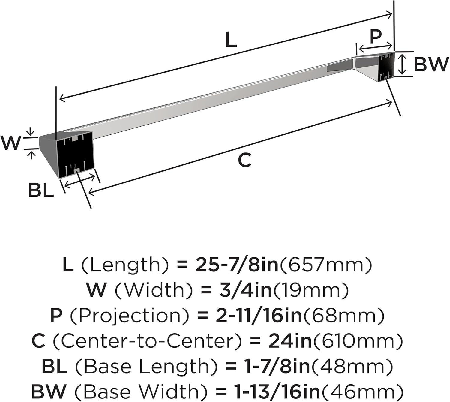 imageAmerock BH3600426 Chrome Towel Bar 24 in 610 mm Towel Rack Blackrock Bathroom Towel Holder Bathroom Hardware Bath Accessories Hand Towel Holder
