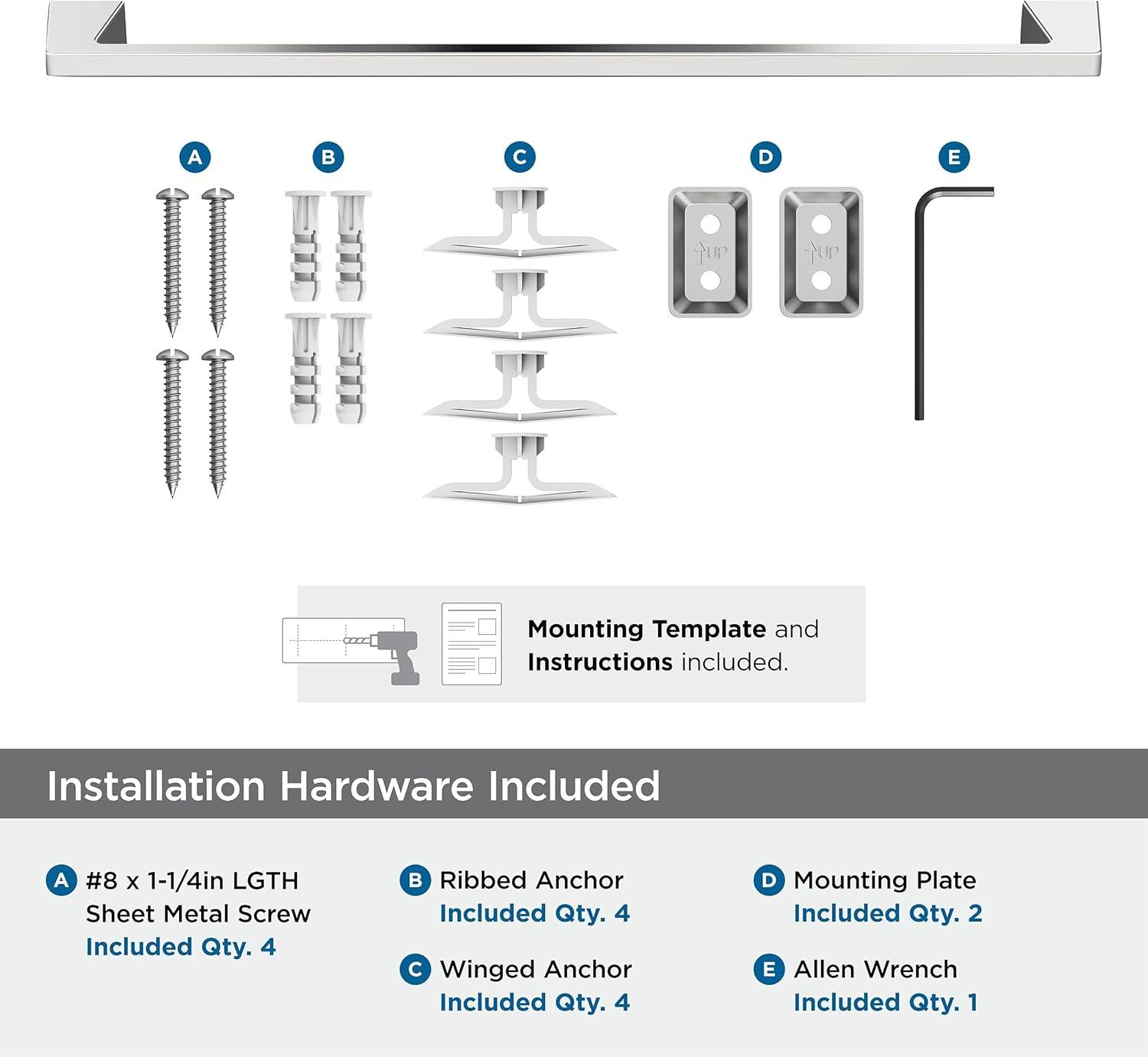 imageAmerock BH3600426 Chrome Towel Bar 24 in 610 mm Towel Rack Blackrock Bathroom Towel Holder Bathroom Hardware Bath Accessories Hand Towel Holder