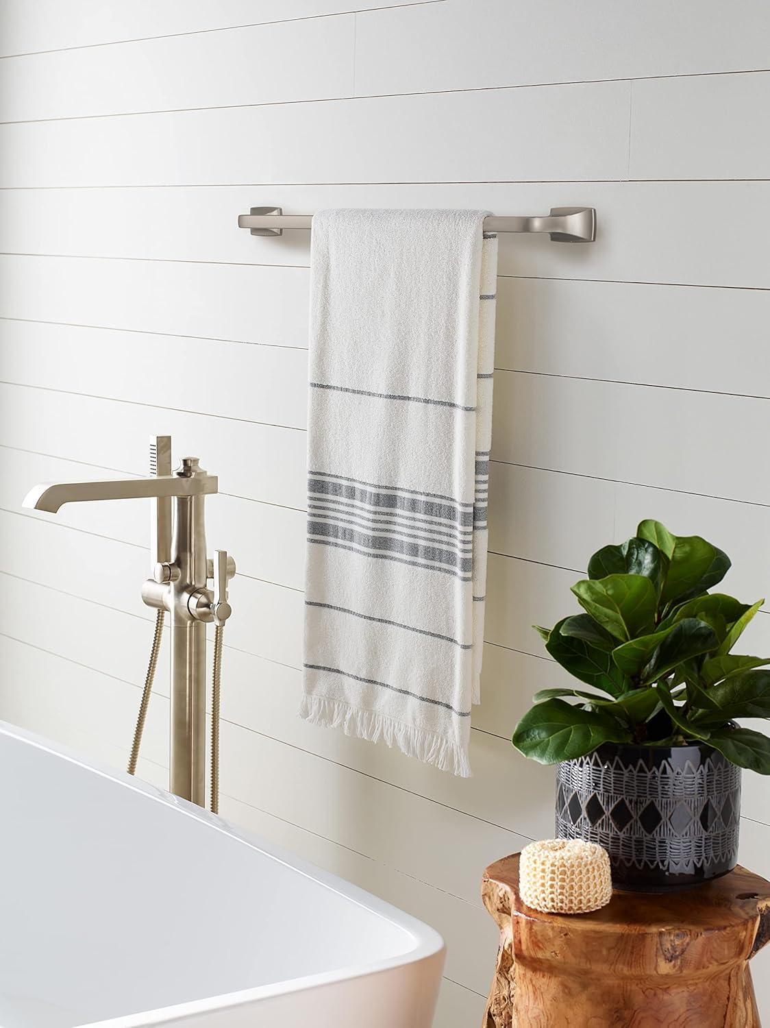 imageAmerock BH3601426 Chrome Towel Bar 24 in 610 mm Towel Rack Highland Ridge Bathroom Towel Holder Bathroom Hardware Bath AccessoriesBrushed Nickel