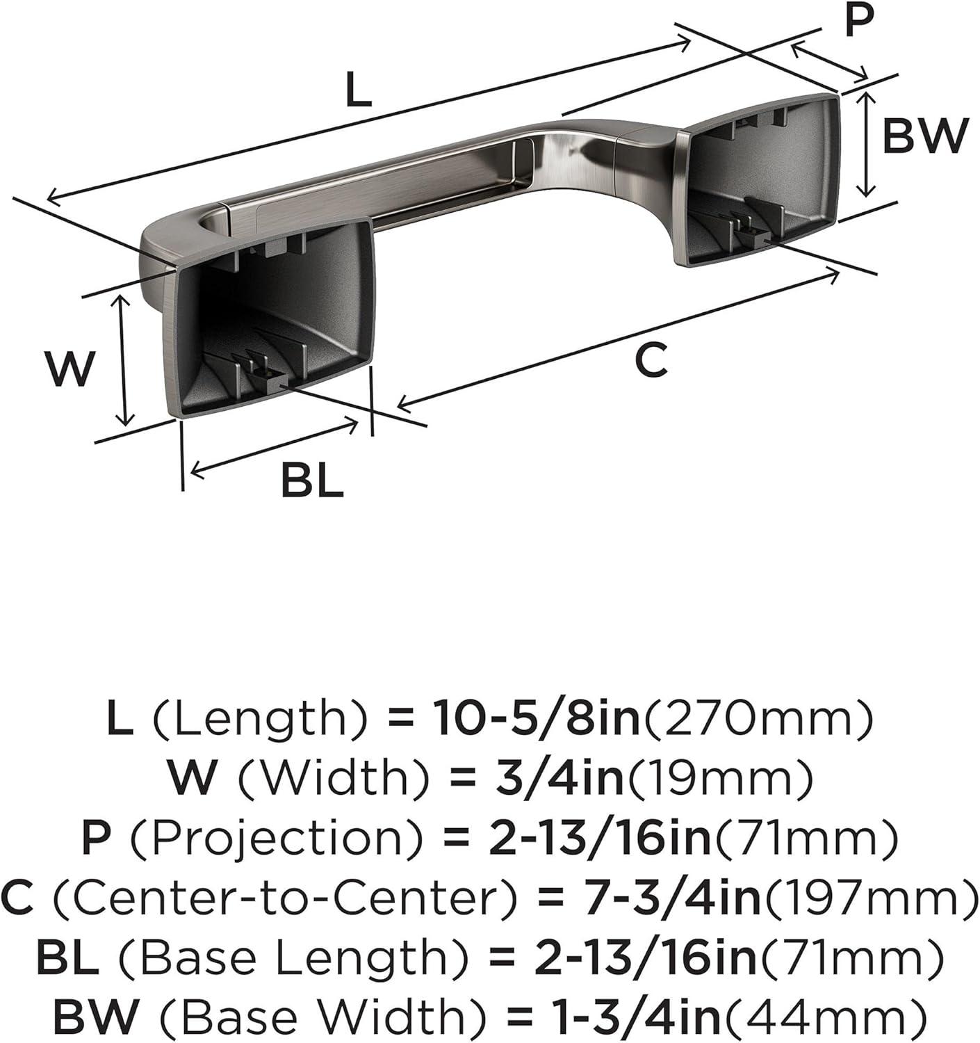imageAmerock BH3601426 Chrome Towel Bar 24 in 610 mm Towel Rack Highland Ridge Bathroom Towel Holder Bathroom Hardware Bath AccessoriesBrushed Nickel