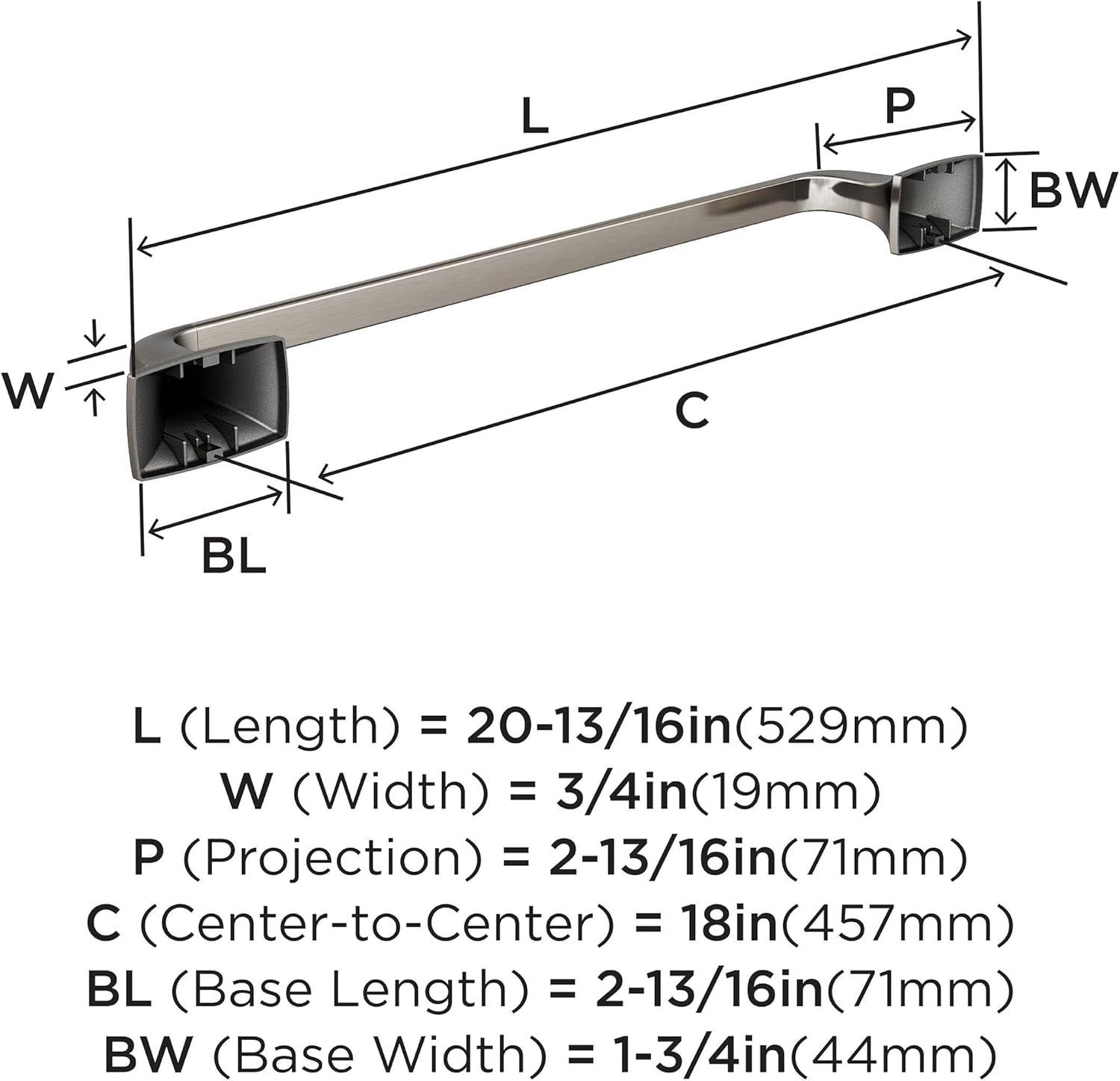imageAmerock BH3601426 Chrome Towel Bar 24 in 610 mm Towel Rack Highland Ridge Bathroom Towel Holder Bathroom Hardware Bath AccessoriesBrushed Nickel
