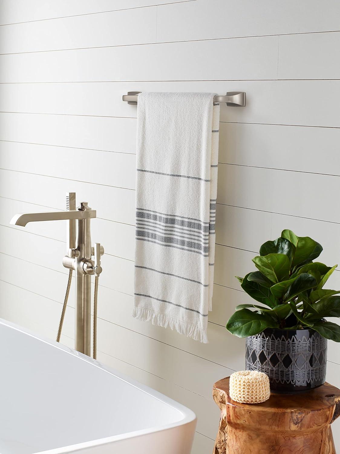 imageAmerock BH3601426 Chrome Towel Bar 24 in 610 mm Towel Rack Highland Ridge Bathroom Towel Holder Bathroom Hardware Bath AccessoriesBrushed Nickel