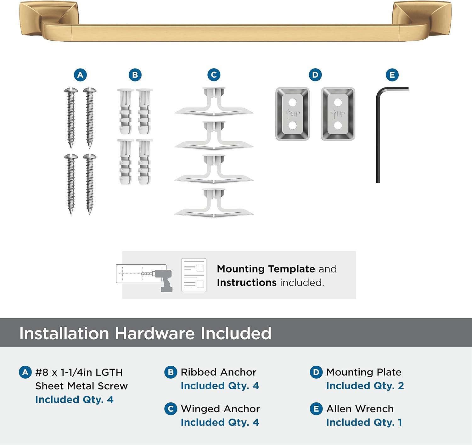 imageAmerock BH3601426 Chrome Towel Bar 24 in 610 mm Towel Rack Highland Ridge Bathroom Towel Holder Bathroom Hardware Bath AccessoriesChampagne Bronze