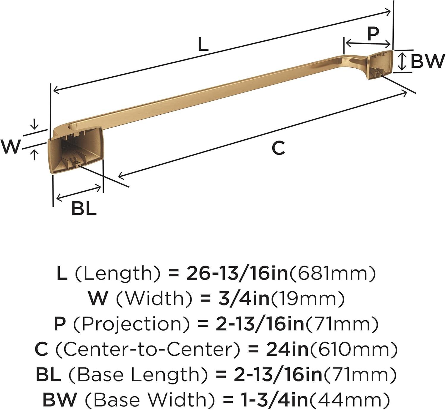 imageAmerock BH3601426 Chrome Towel Bar 24 in 610 mm Towel Rack Highland Ridge Bathroom Towel Holder Bathroom Hardware Bath AccessoriesChampagne Bronze