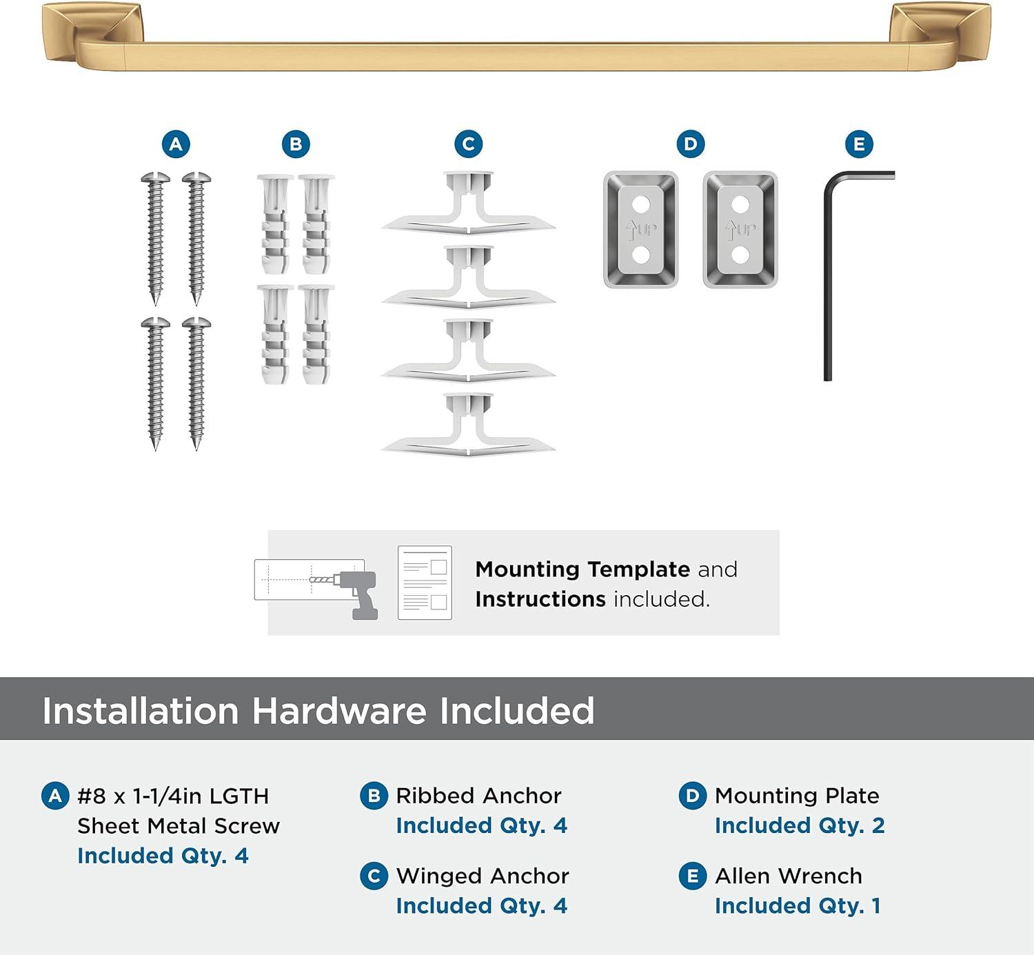 imageAmerock BH3601426 Chrome Towel Bar 24 in 610 mm Towel Rack Highland Ridge Bathroom Towel Holder Bathroom Hardware Bath AccessoriesChampagne Bronze