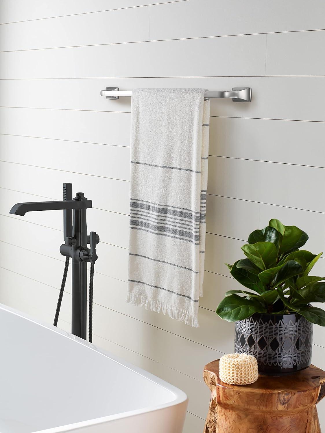 imageAmerock BH3601426 Chrome Towel Bar 24 in 610 mm Towel Rack Highland Ridge Bathroom Towel Holder Bathroom Hardware Bath AccessoriesChrome
