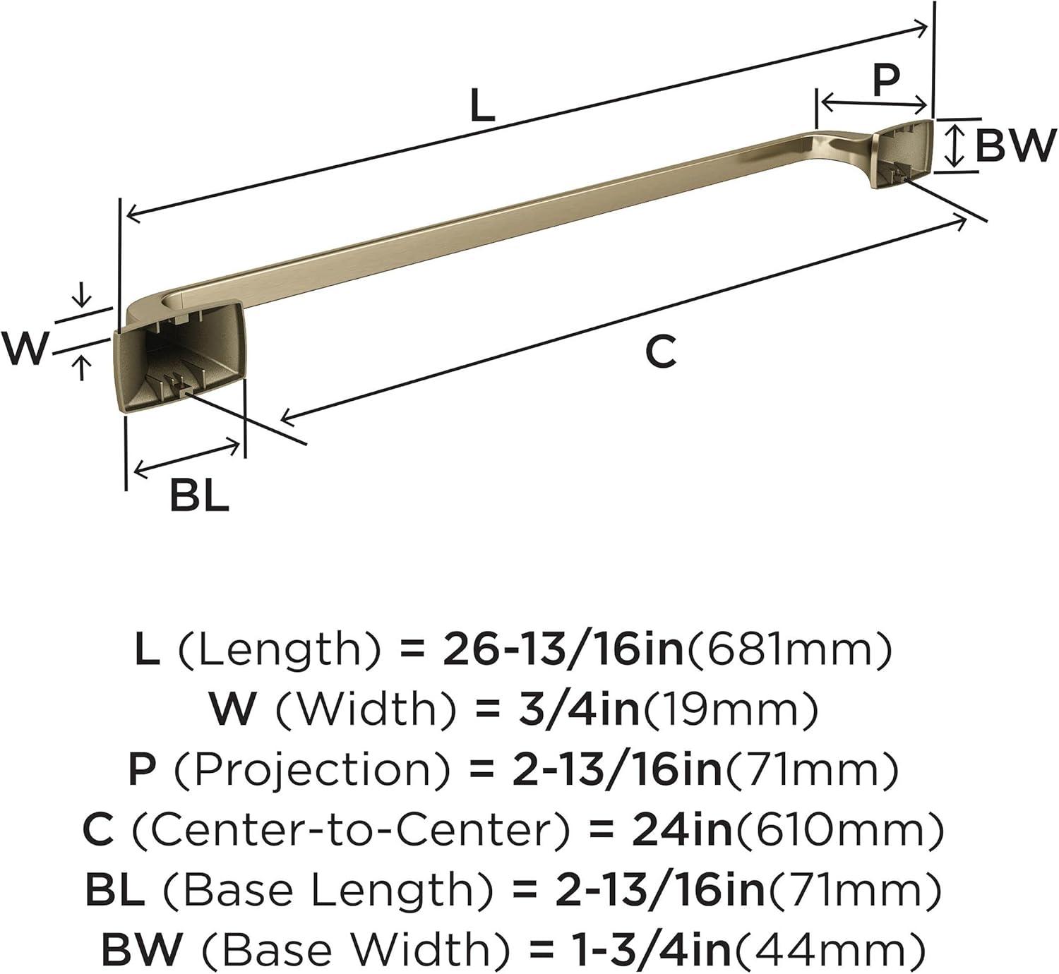 imageAmerock BH3601426 Chrome Towel Bar 24 in 610 mm Towel Rack Highland Ridge Bathroom Towel Holder Bathroom Hardware Bath AccessoriesGolden Champagne