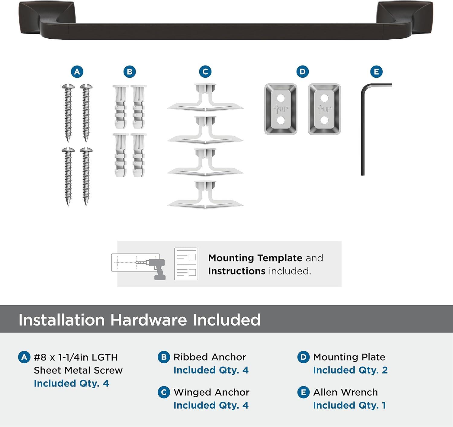 imageAmerock BH3601426 Chrome Towel Bar 24 in 610 mm Towel Rack Highland Ridge Bathroom Towel Holder Bathroom Hardware Bath AccessoriesOil Rubbed Bronze