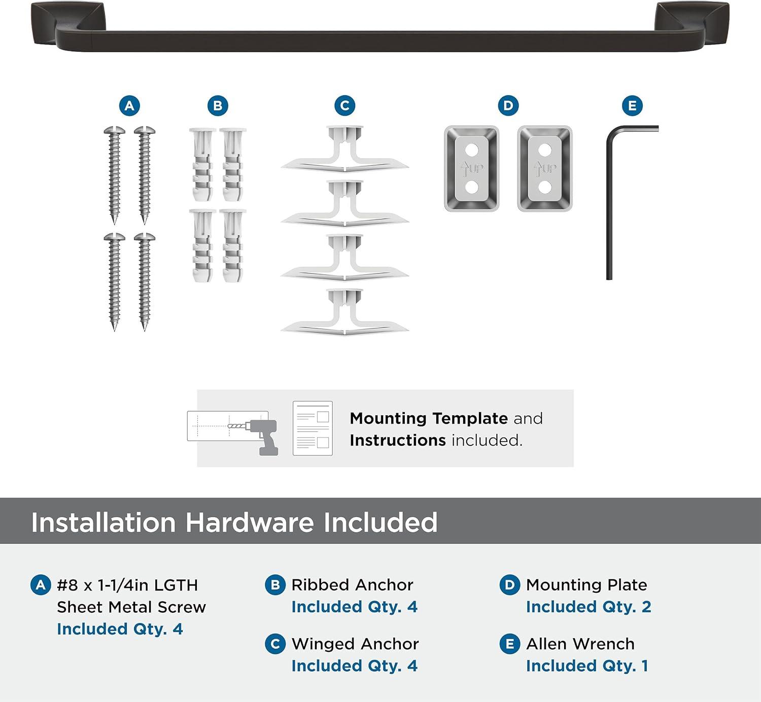 imageAmerock BH3601426 Chrome Towel Bar 24 in 610 mm Towel Rack Highland Ridge Bathroom Towel Holder Bathroom Hardware Bath AccessoriesOil Rubbed Bronze