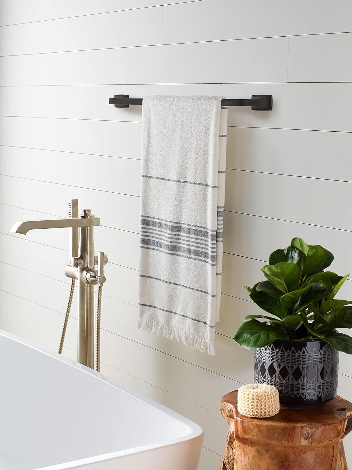 imageAmerock BH3601426 Chrome Towel Bar 24 in 610 mm Towel Rack Highland Ridge Bathroom Towel Holder Bathroom Hardware Bath AccessoriesOil Rubbed Bronze