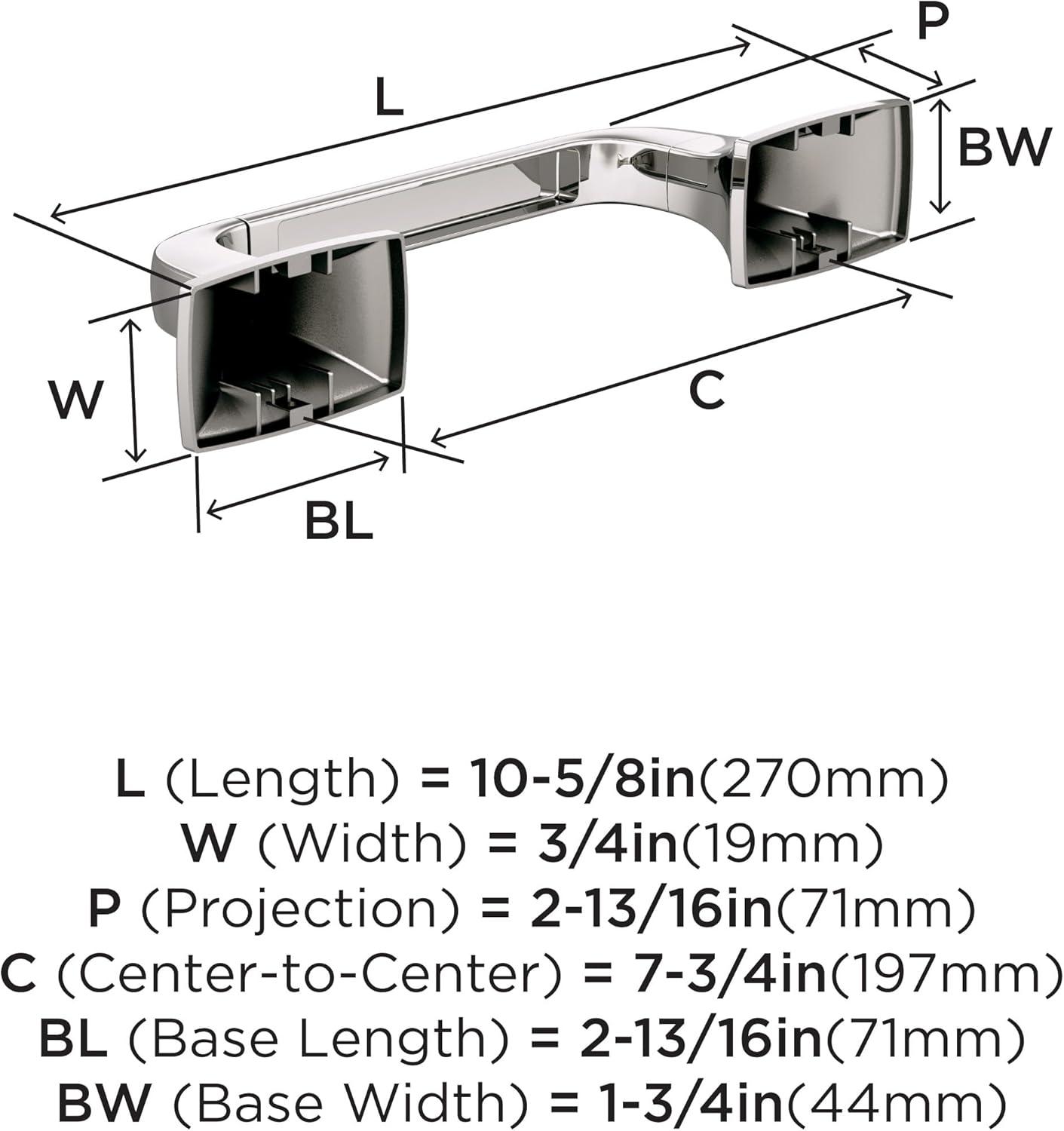 imageAmerock BH3601426 Chrome Towel Bar 24 in 610 mm Towel Rack Highland Ridge Bathroom Towel Holder Bathroom Hardware Bath AccessoriesPolished Nickel