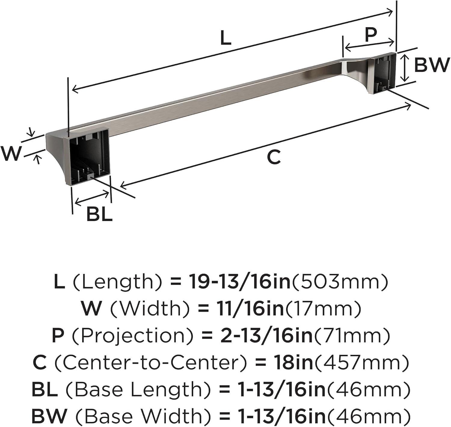 imageAmerock BH36024BBZ Golden Champagne Towel Bar 24 in 610 mm Towel Rack Mulholland Bathroom Towel Holder Bathroom Hardware Bath AccessoriesBrushed Nickel