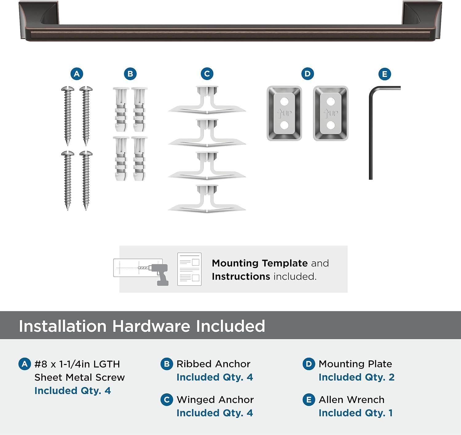 imageAmerock BH36024BBZ Golden Champagne Towel Bar 24 in 610 mm Towel Rack Mulholland Bathroom Towel Holder Bathroom Hardware Bath AccessoriesOil Rubbed Bronze