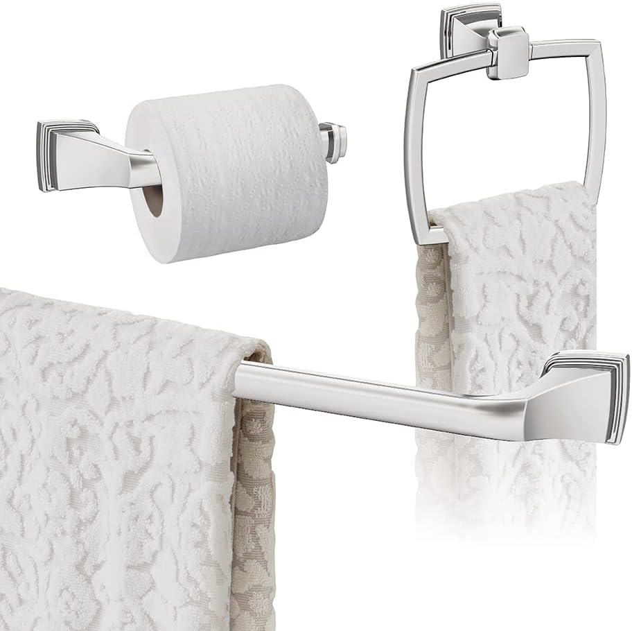 imageAmerock BH36034CZ Champagne Bronze Towel Bar 24 in 610 mm Towel Rack Revitalize Bathroom Towel Holder Bathroom Hardware Bath AccessoriesChrome