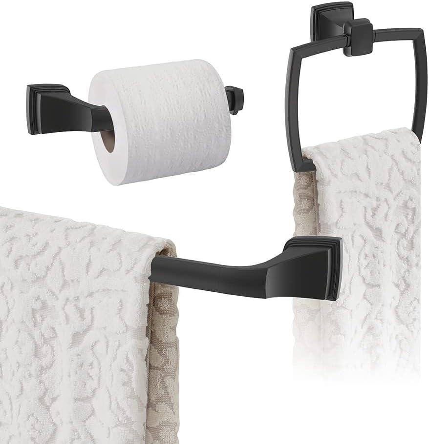 imageAmerock BH36034CZ Champagne Bronze Towel Bar 24 in 610 mm Towel Rack Revitalize Bathroom Towel Holder Bathroom Hardware Bath AccessoriesMatte Black