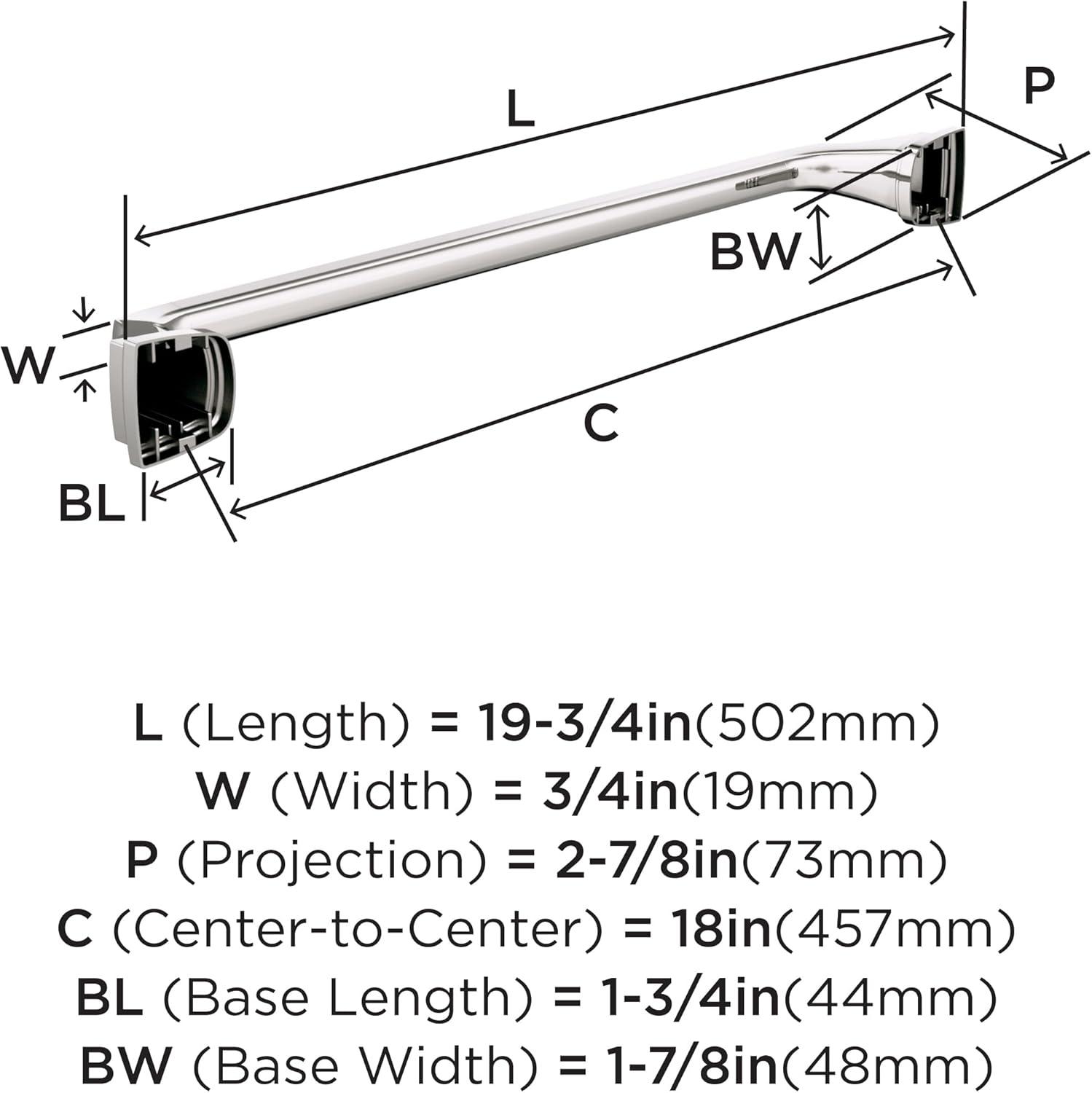 imageAmerock BH36034CZ Champagne Bronze Towel Bar 24 in 610 mm Towel Rack Revitalize Bathroom Towel Holder Bathroom Hardware Bath AccessoriesPolished Nickel