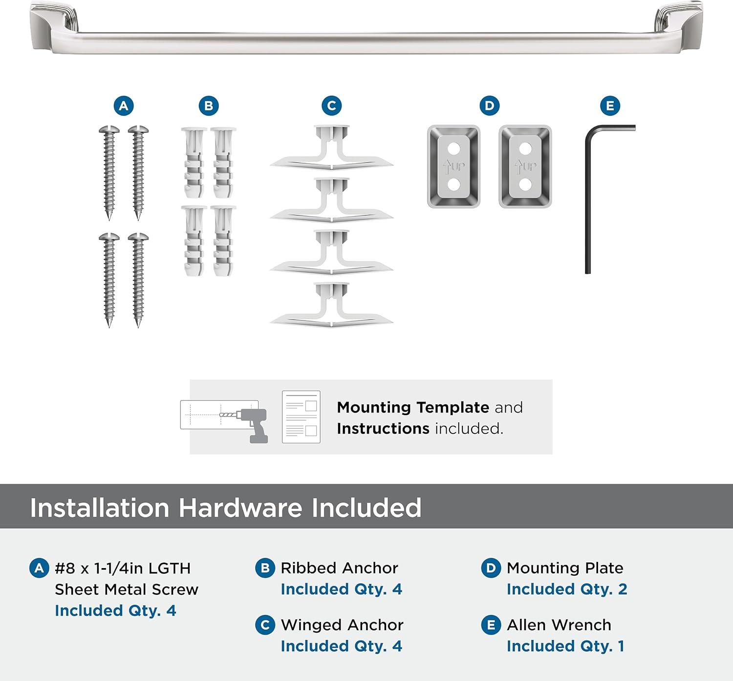 imageAmerock BH36034CZ Champagne Bronze Towel Bar 24 in 610 mm Towel Rack Revitalize Bathroom Towel Holder Bathroom Hardware Bath AccessoriesPolished Nickel