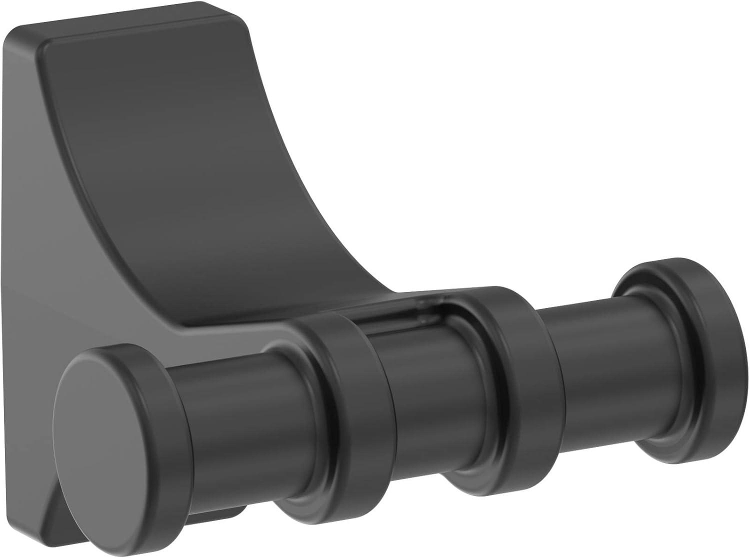 imageAmerock BH36050MB Matte Black Double Robe Hook 21516 in 75 mm Length Towel Holder Davenport Towel Hook for Bathroom Bathroom Hardware Bath AccessoriesMatte Black