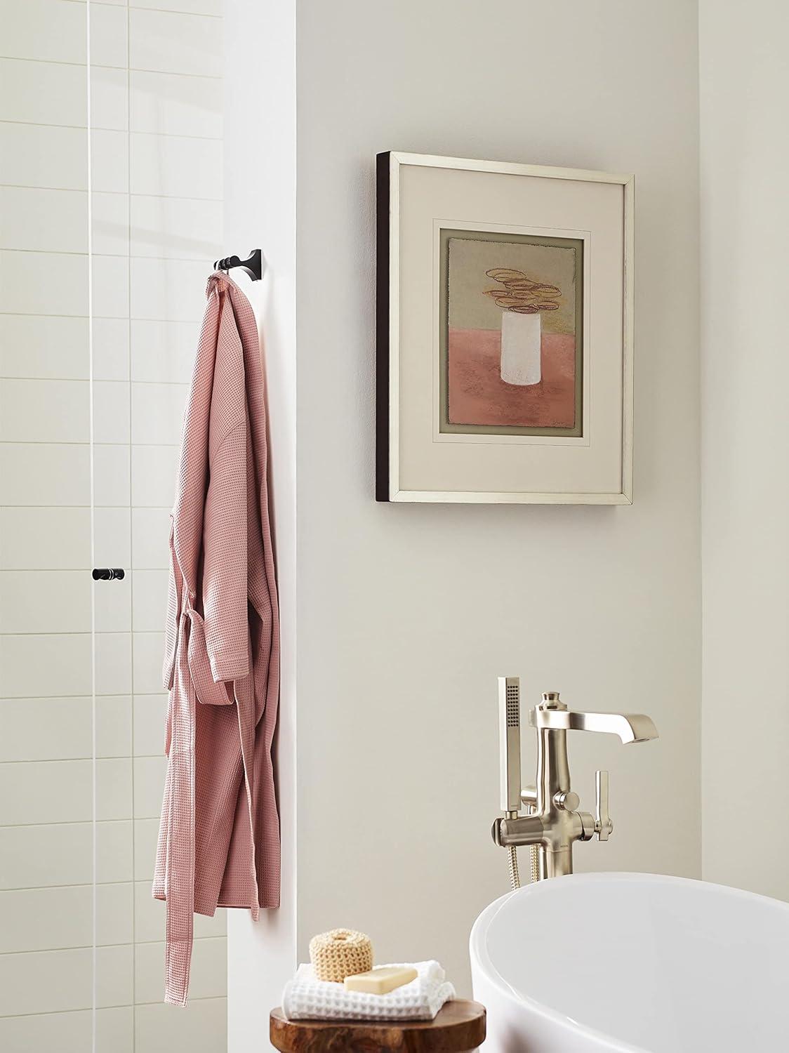 imageAmerock BH36050MB Matte Black Double Robe Hook 21516 in 75 mm Length Towel Holder Davenport Towel Hook for Bathroom Bathroom Hardware Bath AccessoriesMatte Black