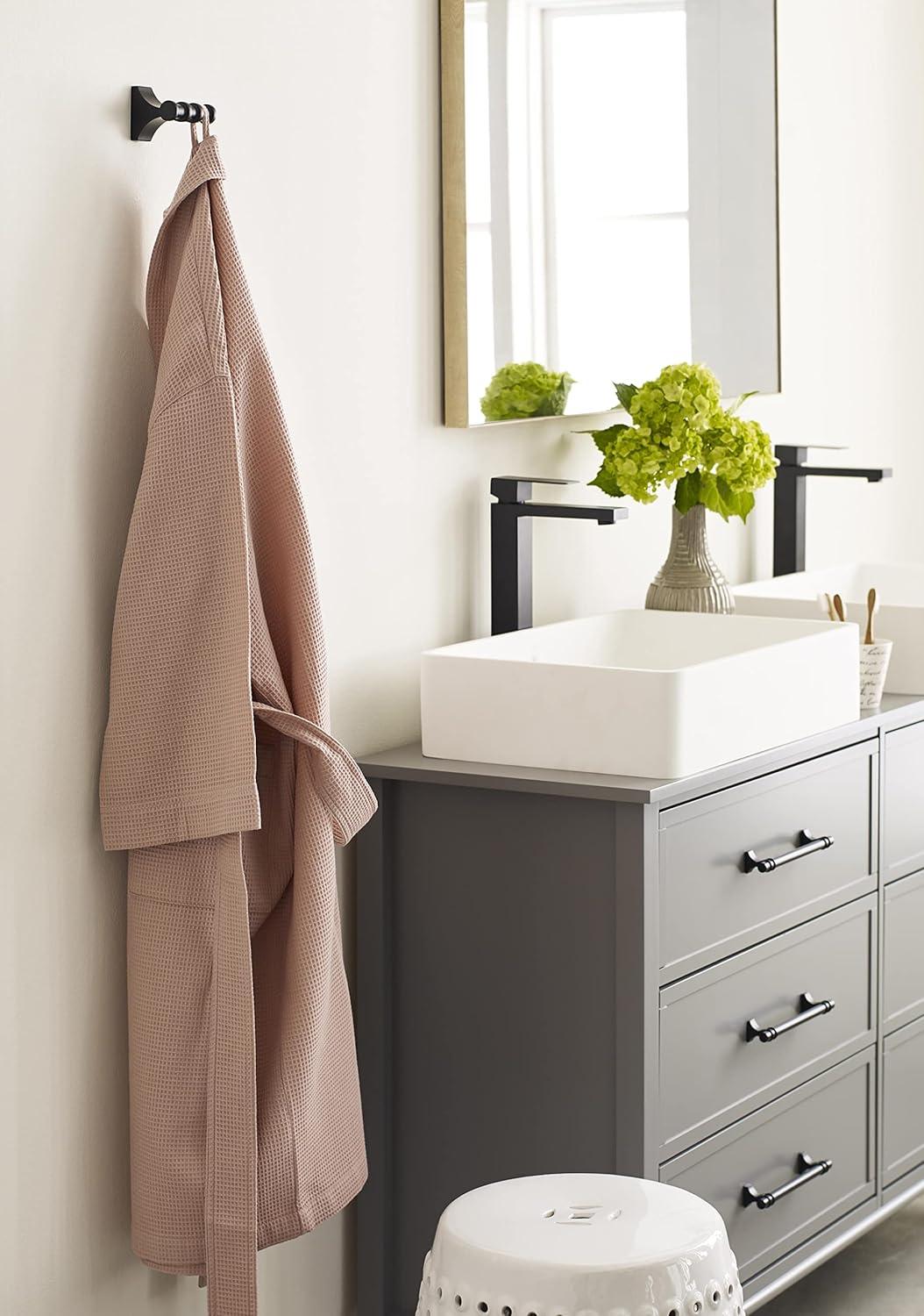 imageAmerock BH36050MB Matte Black Double Robe Hook 21516 in 75 mm Length Towel Holder Davenport Towel Hook for Bathroom Bathroom Hardware Bath AccessoriesMatte Black