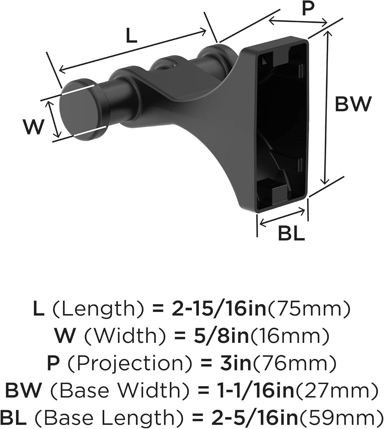 imageAmerock BH36050MB Matte Black Double Robe Hook 21516 in 75 mm Length Towel Holder Davenport Towel Hook for Bathroom Bathroom Hardware Bath AccessoriesMatte Black