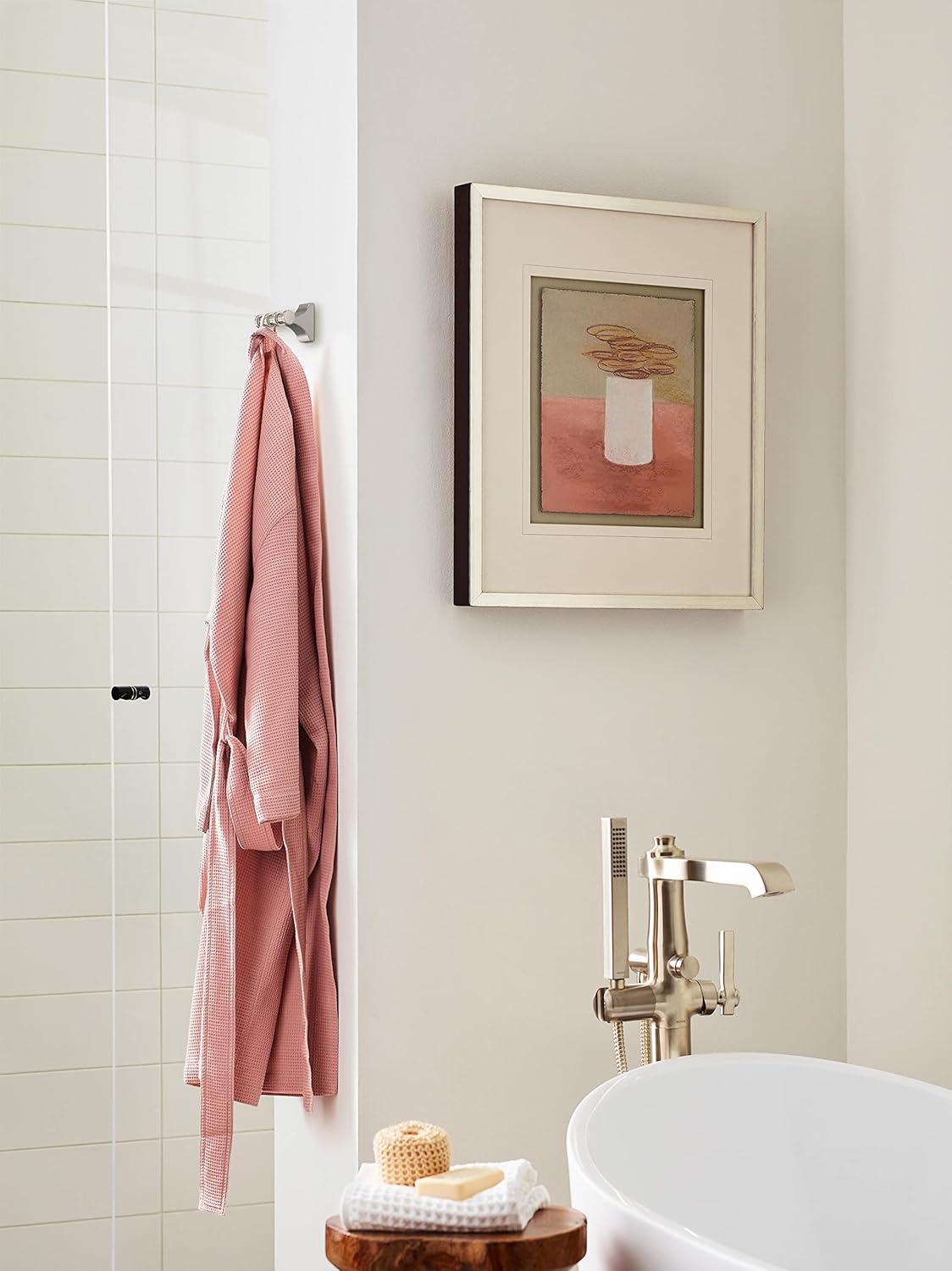 imageAmerock BH36050MB Matte Black Double Robe Hook 21516 in 75 mm Length Towel Holder Davenport Towel Hook for Bathroom Bathroom Hardware Bath AccessoriesBrushed Nickel
