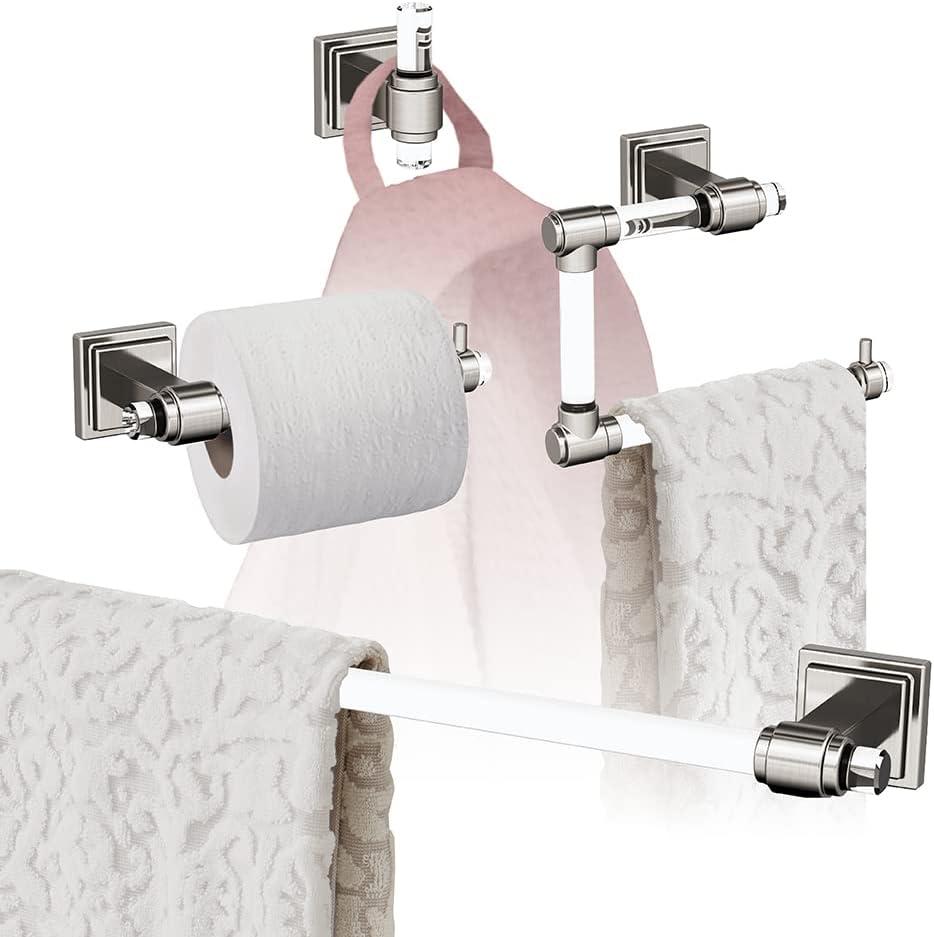 imageAmerock BH36063CCZ ClearChampagne Bronze Towel Bar 18 in 457 mm Towel Rack Glacio Bathroom Towel Holder Bathroom Hardware Bath AccessoriesClearBrushed Nickel