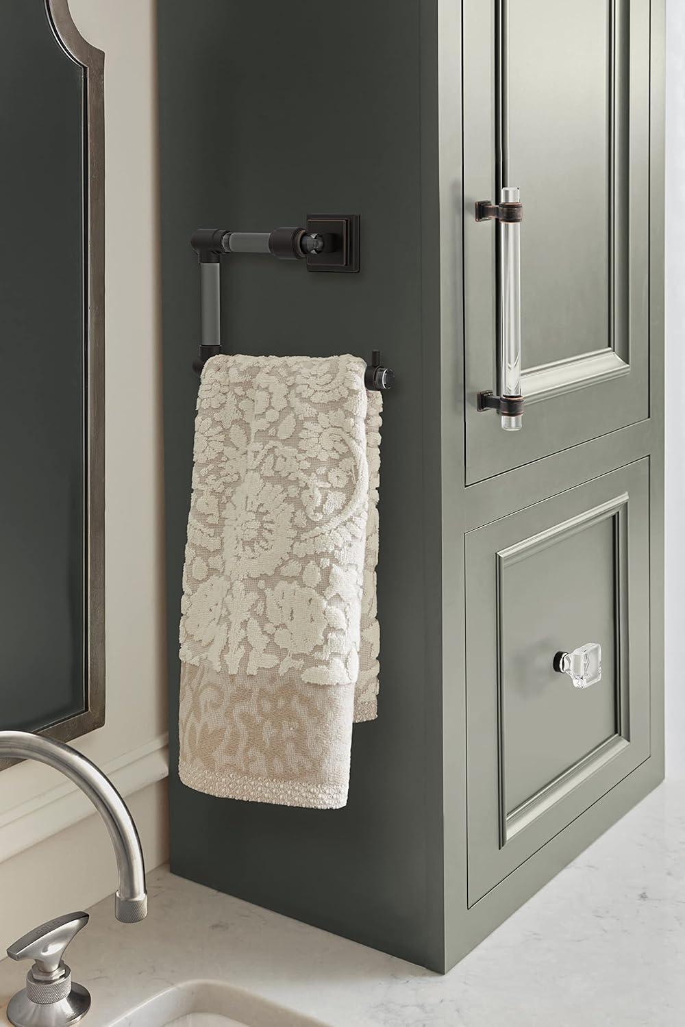 imageAmerock BH36063CCZ ClearChampagne Bronze Towel Bar 18 in 457 mm Towel Rack Glacio Bathroom Towel Holder Bathroom Hardware Bath AccessoriesClearOil Rubbed Bronze
