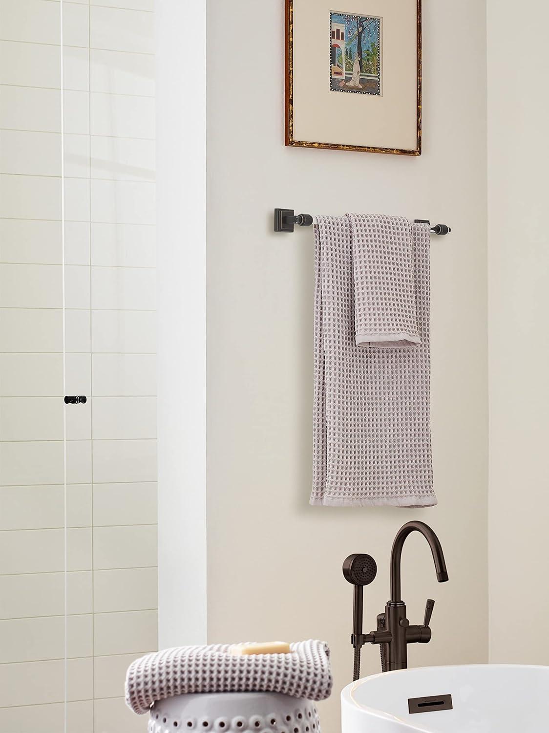imageAmerock BH36063CCZ ClearChampagne Bronze Towel Bar 18 in 457 mm Towel Rack Glacio Bathroom Towel Holder Bathroom Hardware Bath AccessoriesClearOil Rubbed Bronze