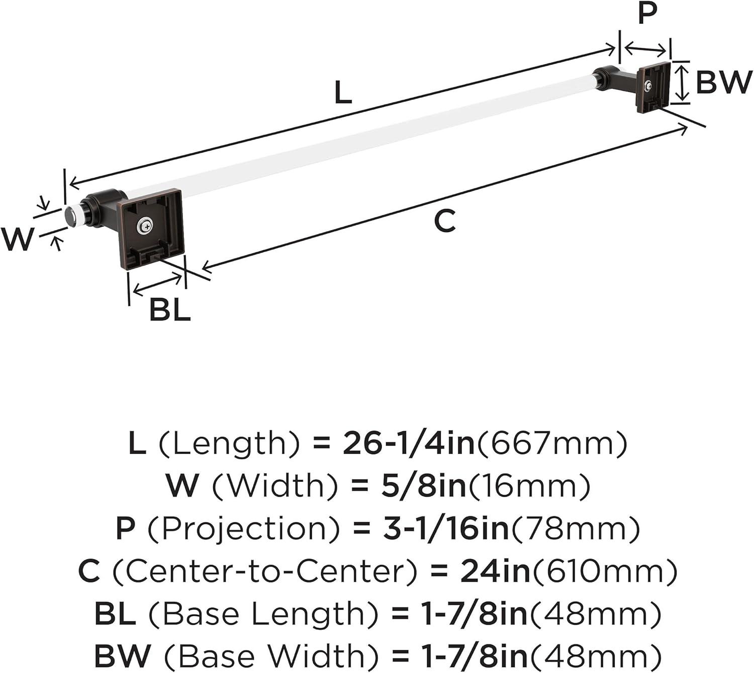 imageAmerock BH36063CCZ ClearChampagne Bronze Towel Bar 18 in 457 mm Towel Rack Glacio Bathroom Towel Holder Bathroom Hardware Bath AccessoriesClearOil Rubbed Bronze