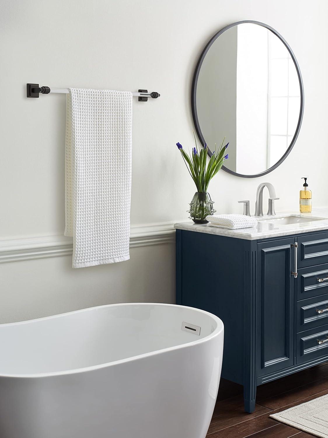 imageAmerock BH36063CCZ ClearChampagne Bronze Towel Bar 18 in 457 mm Towel Rack Glacio Bathroom Towel Holder Bathroom Hardware Bath AccessoriesClearOil Rubbed Bronze