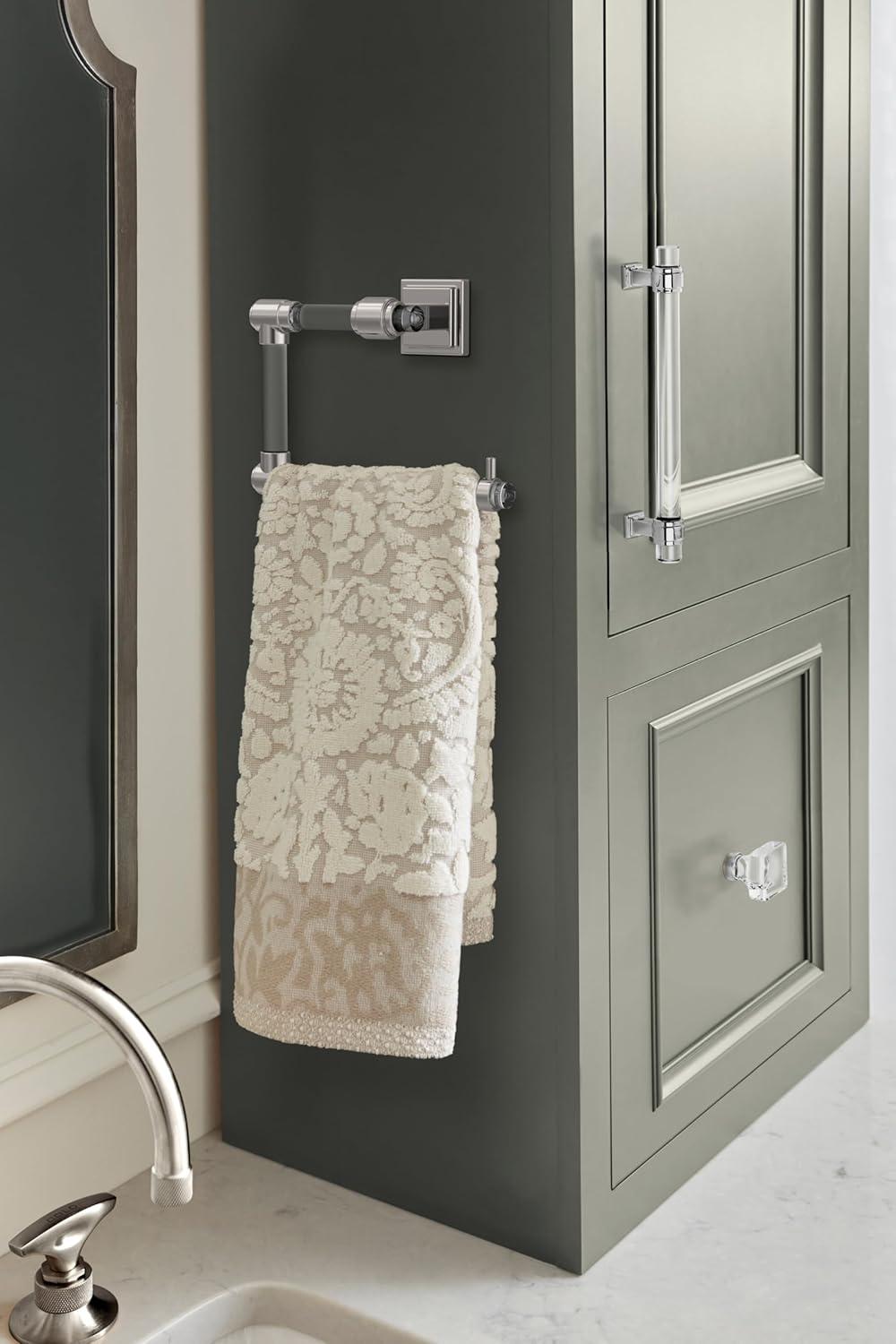 imageAmerock BH36063CCZ ClearChampagne Bronze Towel Bar 18 in 457 mm Towel Rack Glacio Bathroom Towel Holder Bathroom Hardware Bath AccessoriesClearPolished Nickel