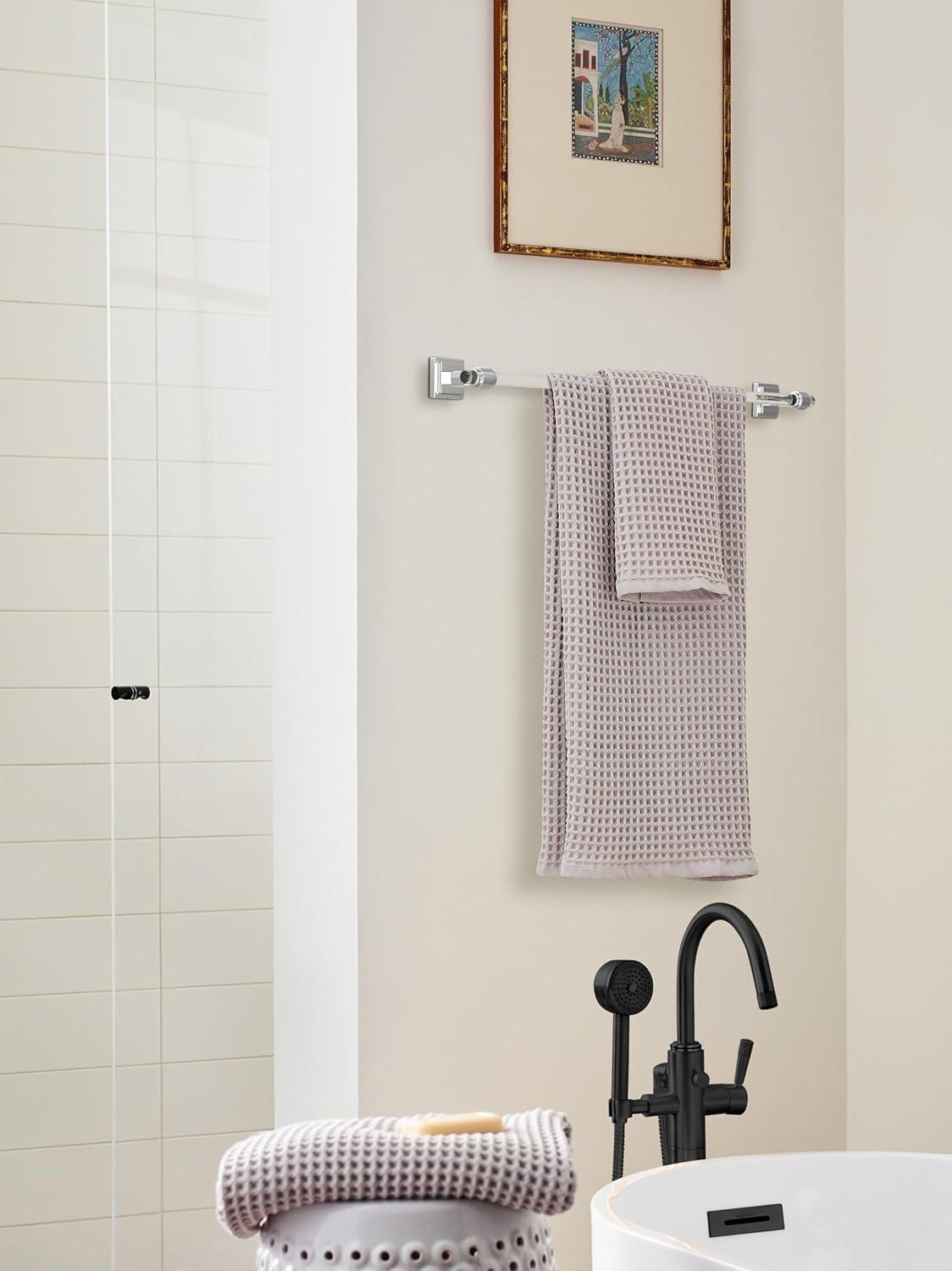 imageAmerock BH36063CCZ ClearChampagne Bronze Towel Bar 18 in 457 mm Towel Rack Glacio Bathroom Towel Holder Bathroom Hardware Bath AccessoriesClearPolished Nickel