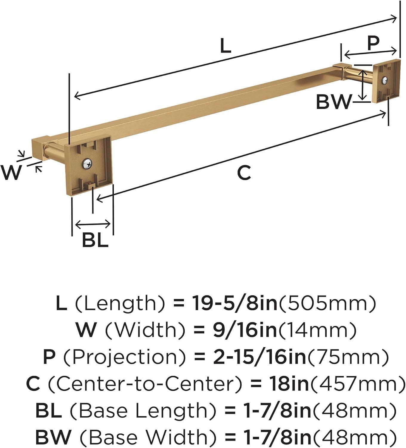 imageAmerock BH36073CZ Champagne Bronze Towel Bar 18 in 457 mm Towel Rack Appoint Bathroom Towel Holder Bathroom Hardware Bath AccessoriesChampagne Bronze