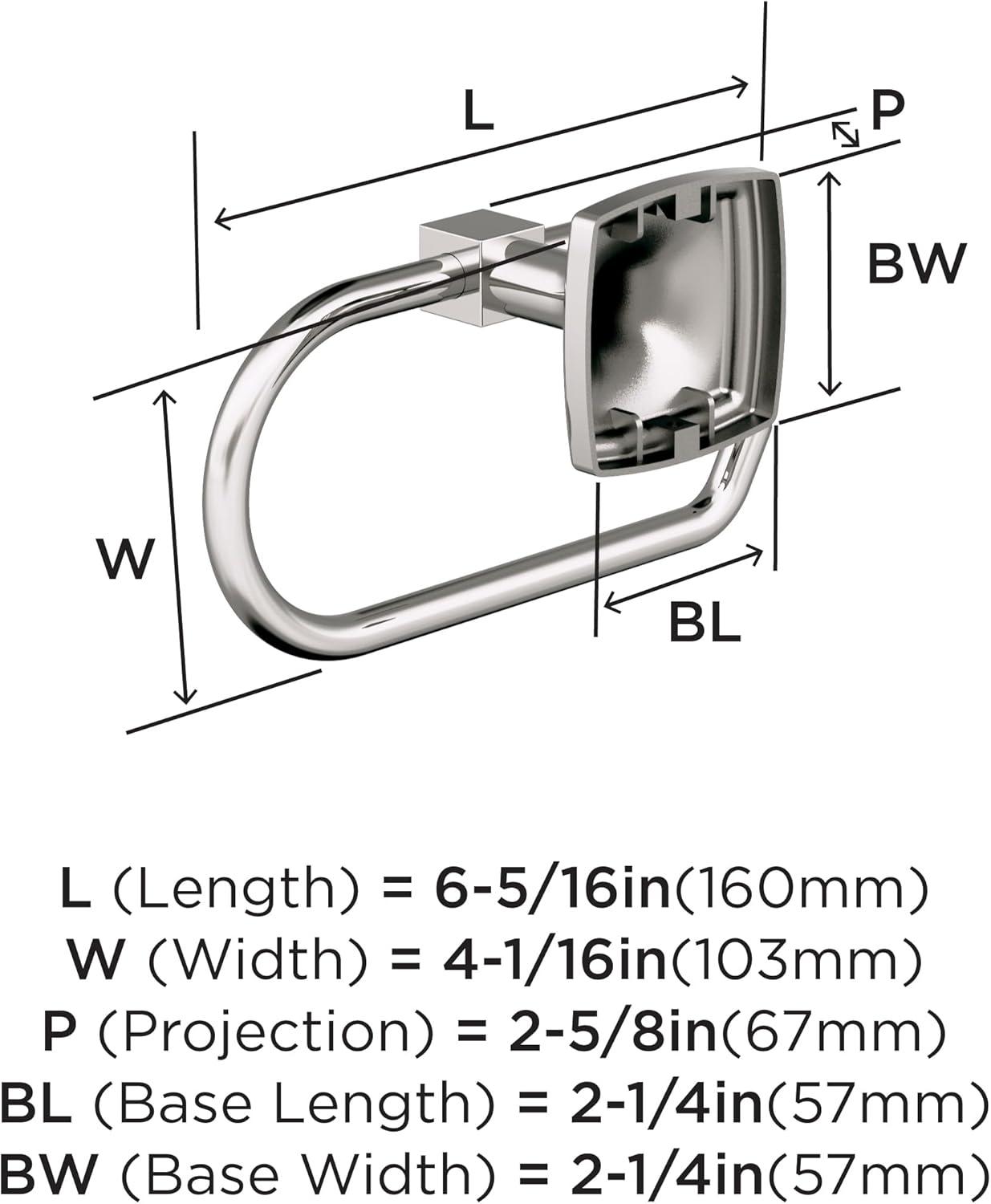 imageAmerock BH36091CZ Champagne Bronze Single Post Toilet Paper Holder 7116 in 179 mm Length Toilet Tissue Holder Stature Bath Tissue Holder Bathroom Hardware Bath AccessoriesPolished Nickel